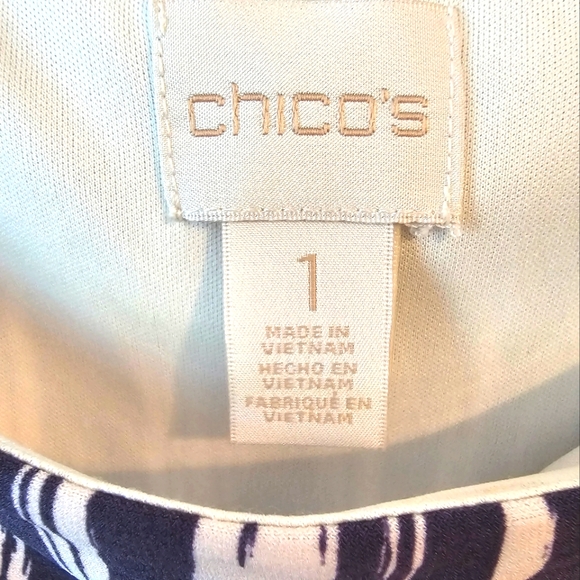 Chicos Native Border Becky Blouson Multicolor Dress. Size 1 - Picture 3 of 6